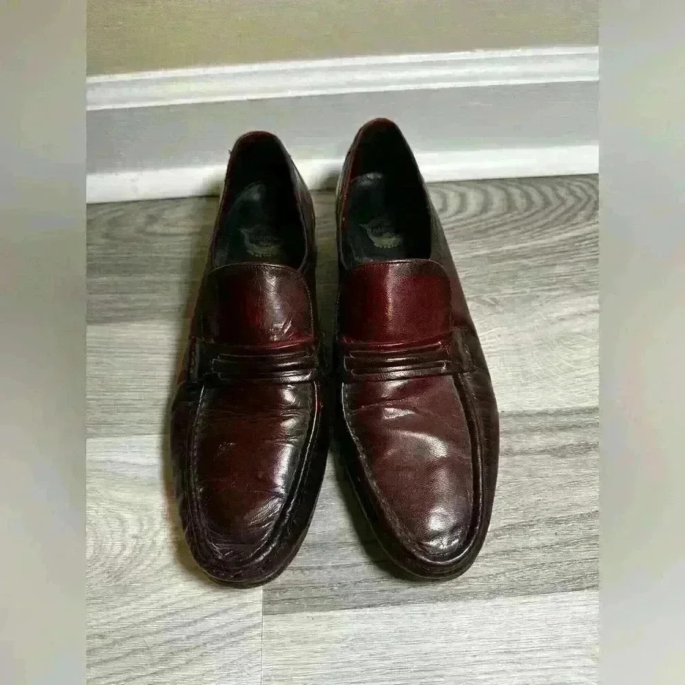 Florsheim Men Shoes leather OX blood Burgundy Loafer dress‎ casual. Size 9 1/2 B
